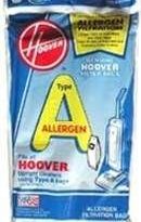 Hoover Vacuum Bags - Hoover Filter Bags Type A Allergen Filtration 4010100A (3 Packs of 4) Total of 12 Bags