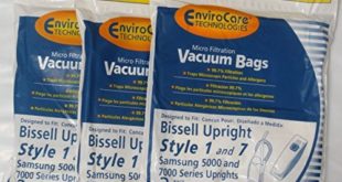 Bissell Vacuum Bags - 9 Bissell Style 1 and 7 Upright Micron Filtration Vacuum Bags by EnviroCare Replaces 30861, 3086, 32120, 32071