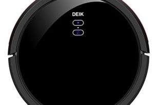 Deik Robot Vacuum Cleaner, Robotic Vacuum Cleaner with Smart Mopping and Water Tank, Self-charging & Drop-sensing Technology, High Suction and HEPA Style Filter for Pet Fur and Allergens